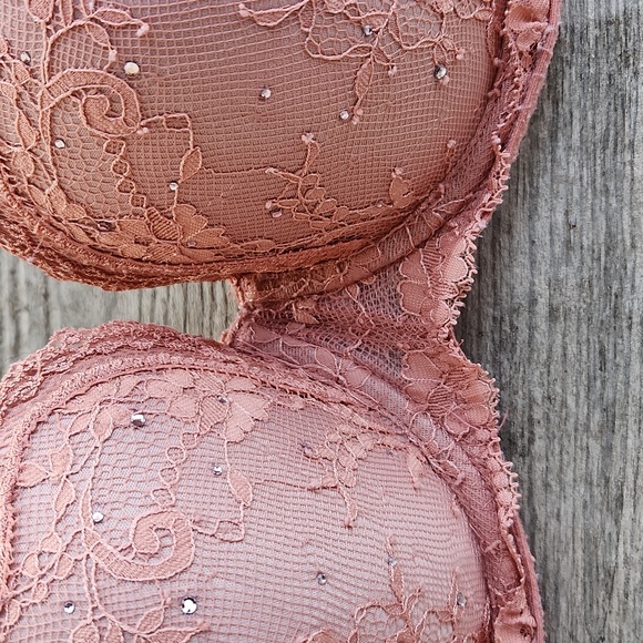 Victoria's Secret Rhinestone Lightly Lined Demi Bra 32DDD Like New Lace Sexy - Picture 3 of 7